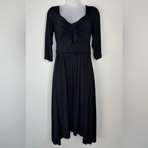Meave Forever Sweetheart Asymmetrical Fit &‎ Flare Front Bow  Black Dress Small